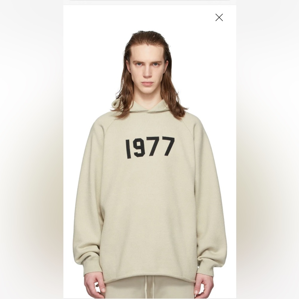 Essentials Men’s New Beige Knit 1977 Hoodie